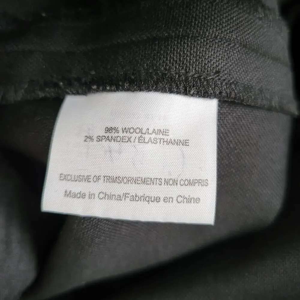 Tory Burch Women Minimaist Culottes Wool Wide Leg Business Corporate Black 0